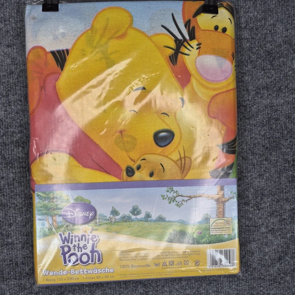 VTG Disney Winnie The‎ Pooh Reversible Duvet Cover & Pillow Case Tigger